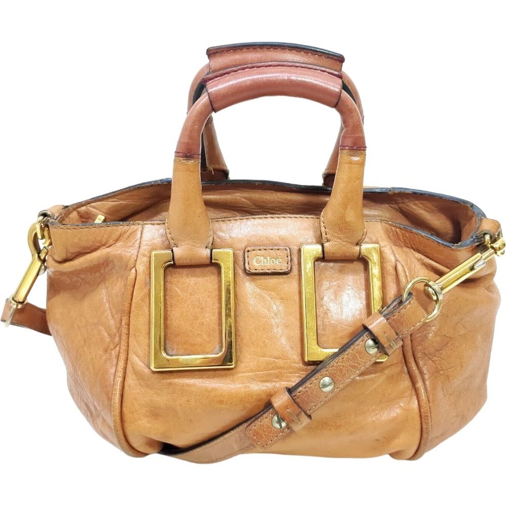 355164H V Chloe Shoulder Bag Brown Leather